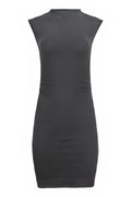Organic Cotton Mock Neck Ruched Mini Dress