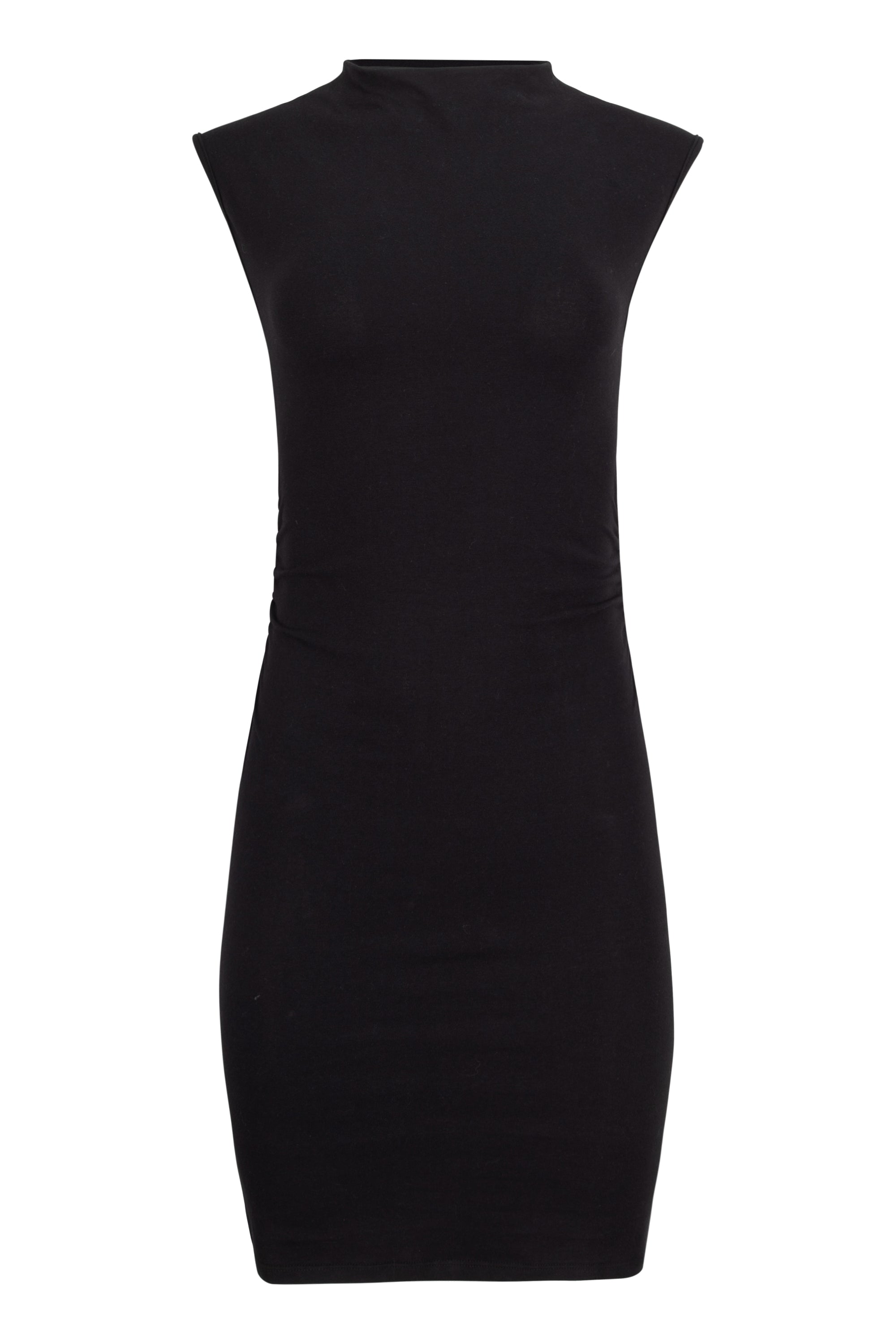 Organic Cotton Mock Neck Ruched Mini Dress