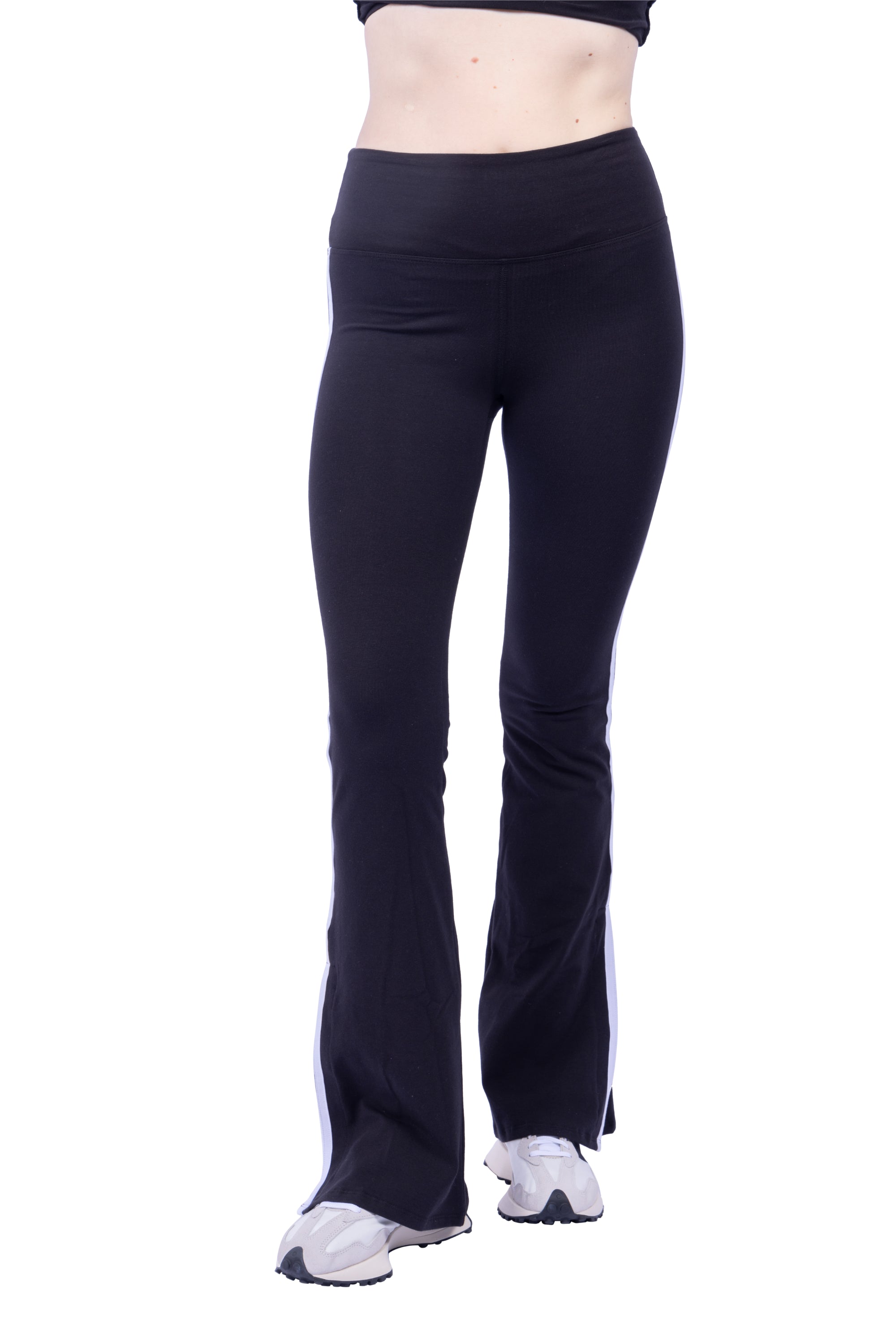 Organic Cotton High-Rise Flare Stripe Leggings