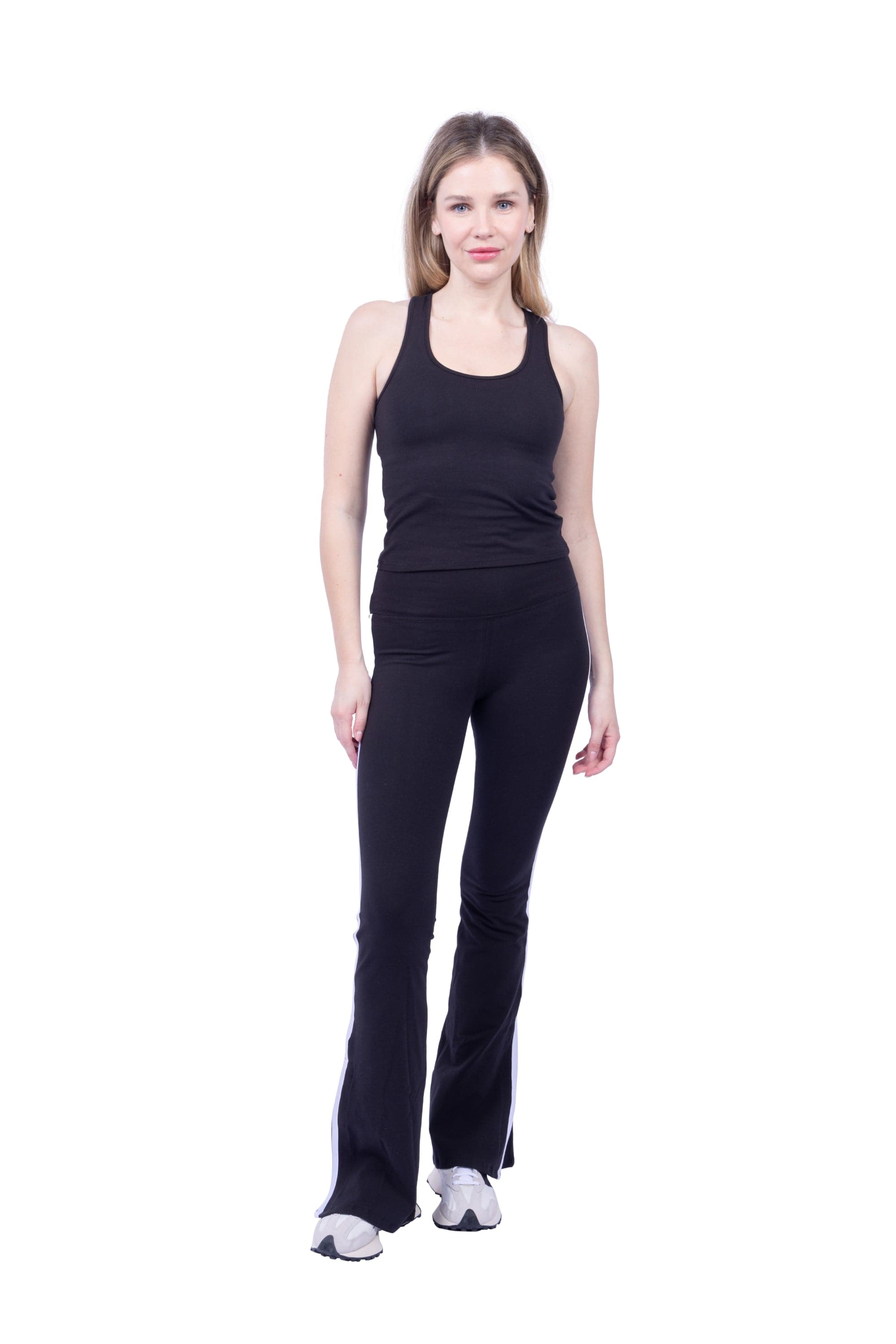 Organic Cotton High-Rise Flare Stripe Leggings