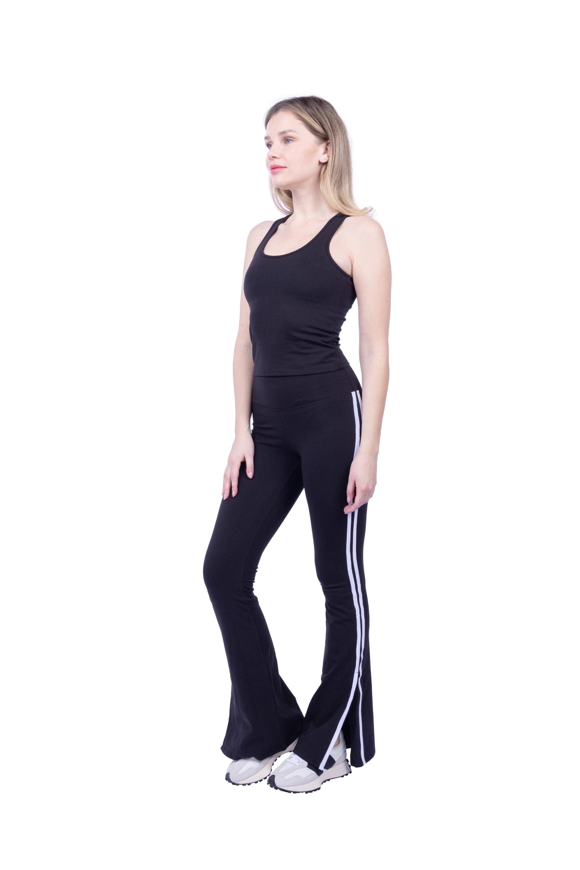 Organic Cotton High-Rise Flare Stripe Leggings