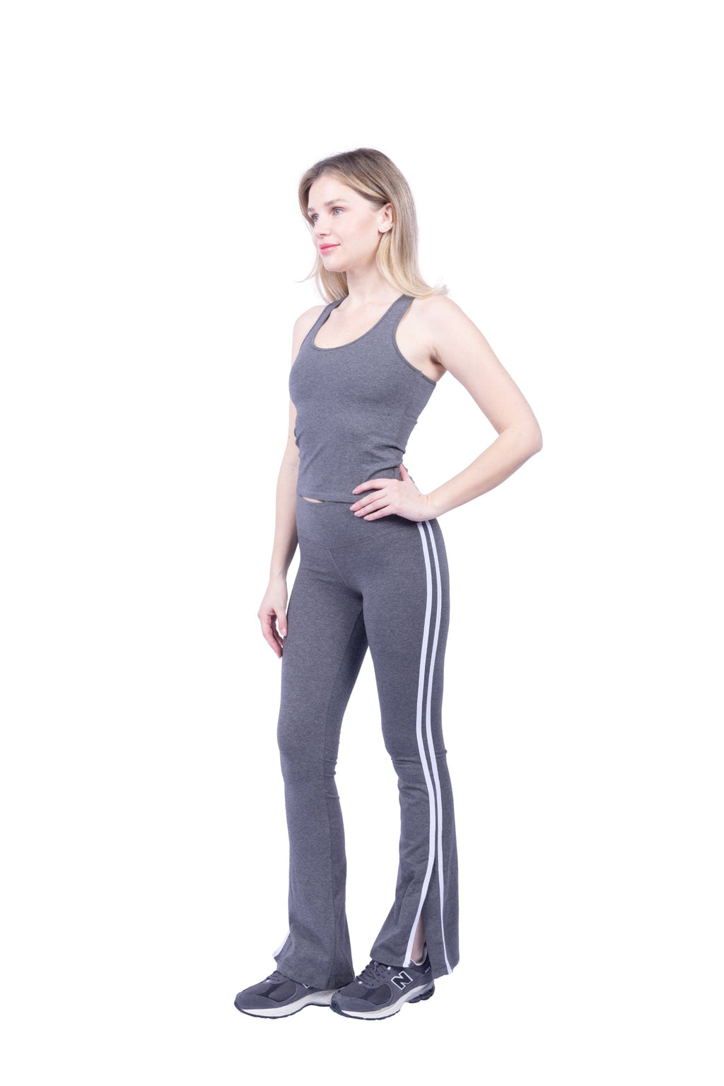 Organic Cotton High-Rise Flare Stripe Leggings