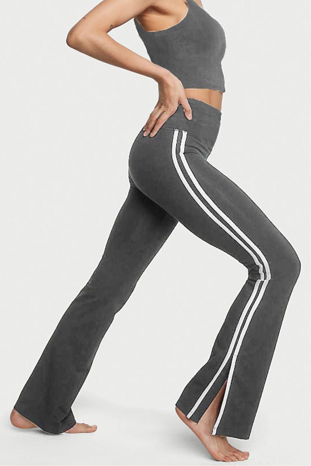 Organic Cotton High-Rise Flare Stripe Leggings