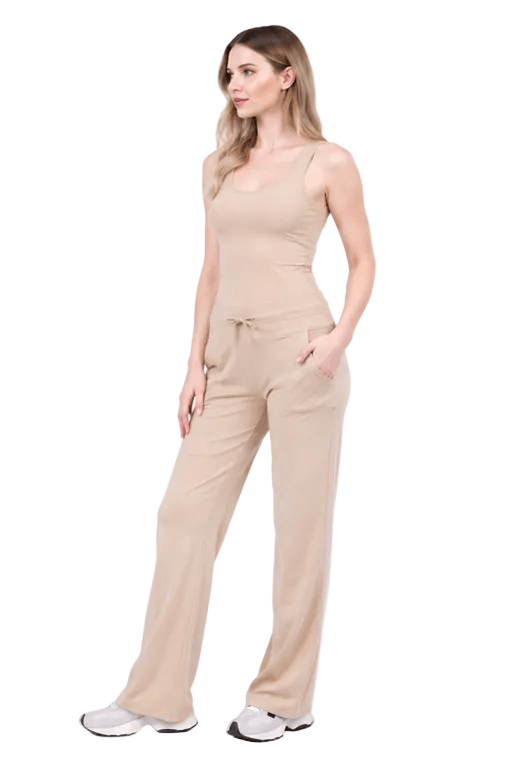 Organic Cotton Wide Leg Pocketed Pant