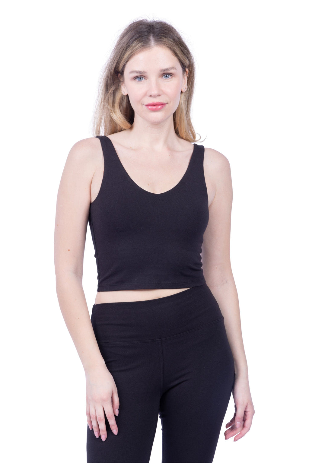 Organic Cotton V Neck  Crop Tank
